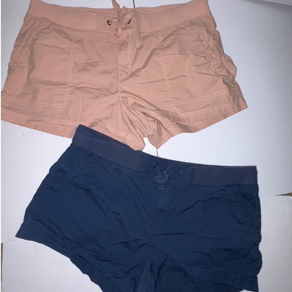 a.n.a Shorts Size 18 Pink Navy Blue Bundle Drawstring Utility Casual - Picture 1 of 10